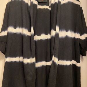 Black and White Tie-Dye Cardigan